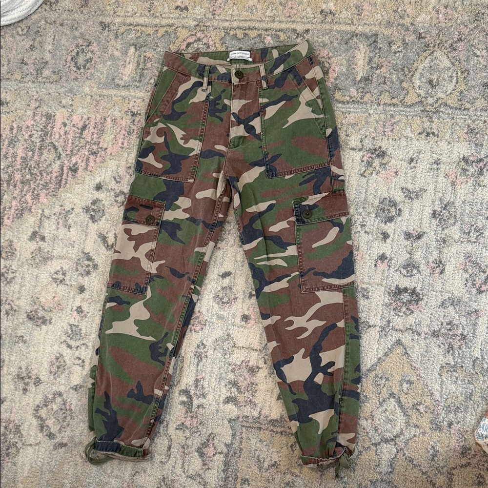 Urban Outfitters Green and Brown Camouflage Pants